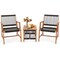 Costway Patio 3pcs Acacia Wood Outdoor Furniture Bistro Set All-Weather Rope Woven